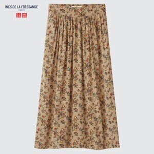 Uniqlo x Ines de la Fressange Rayon Gathered Skirt Size 0